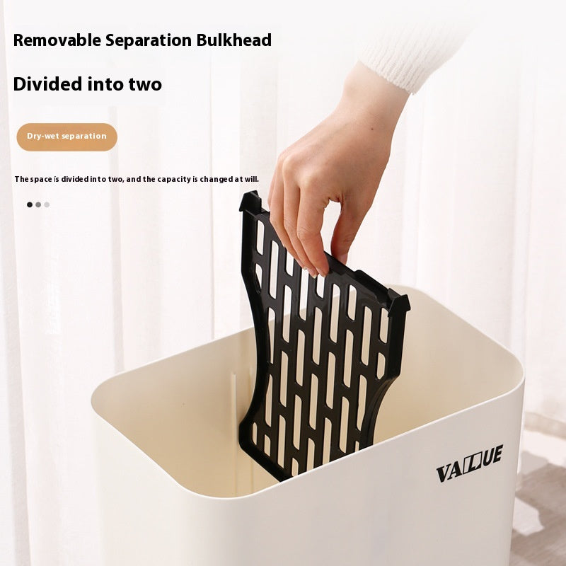 رفوف المطبخ وسلال القمامة